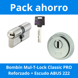 Pack bombín Mul-T-Lock Classic PRO y escudo ABUS 222