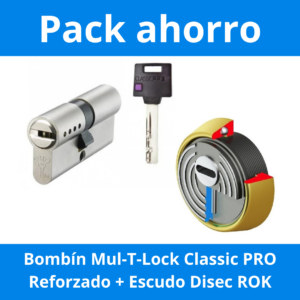 Pack Bombín Mul-T-Lock Classic PRO y escudo Disec ROK